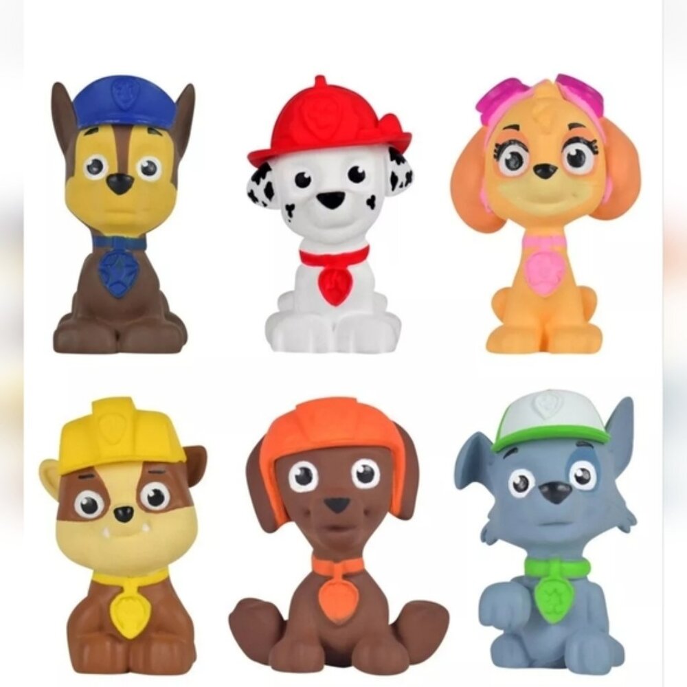 FULL 6pc set of PAW PATROL MINI FIGURES ZUMA ROCKY SKYE RUBBLE MARSHALL …
